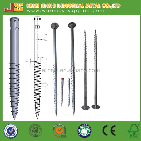 Горячая окунутая гальванизированная винт заземления якорь