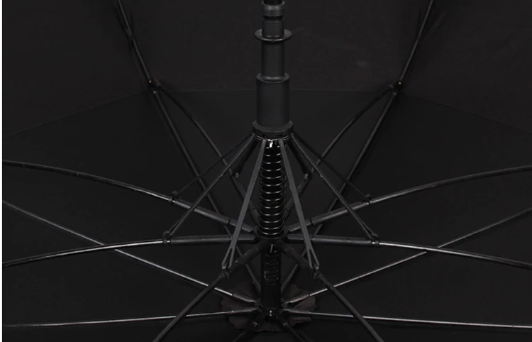 Black Color Auto Open Air Vented Golf Umbrella with No Metal Rain