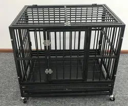 Folding Galvanized Heavy Duty Metal Dog Crate Kennel Enclosure With Cover And Door
