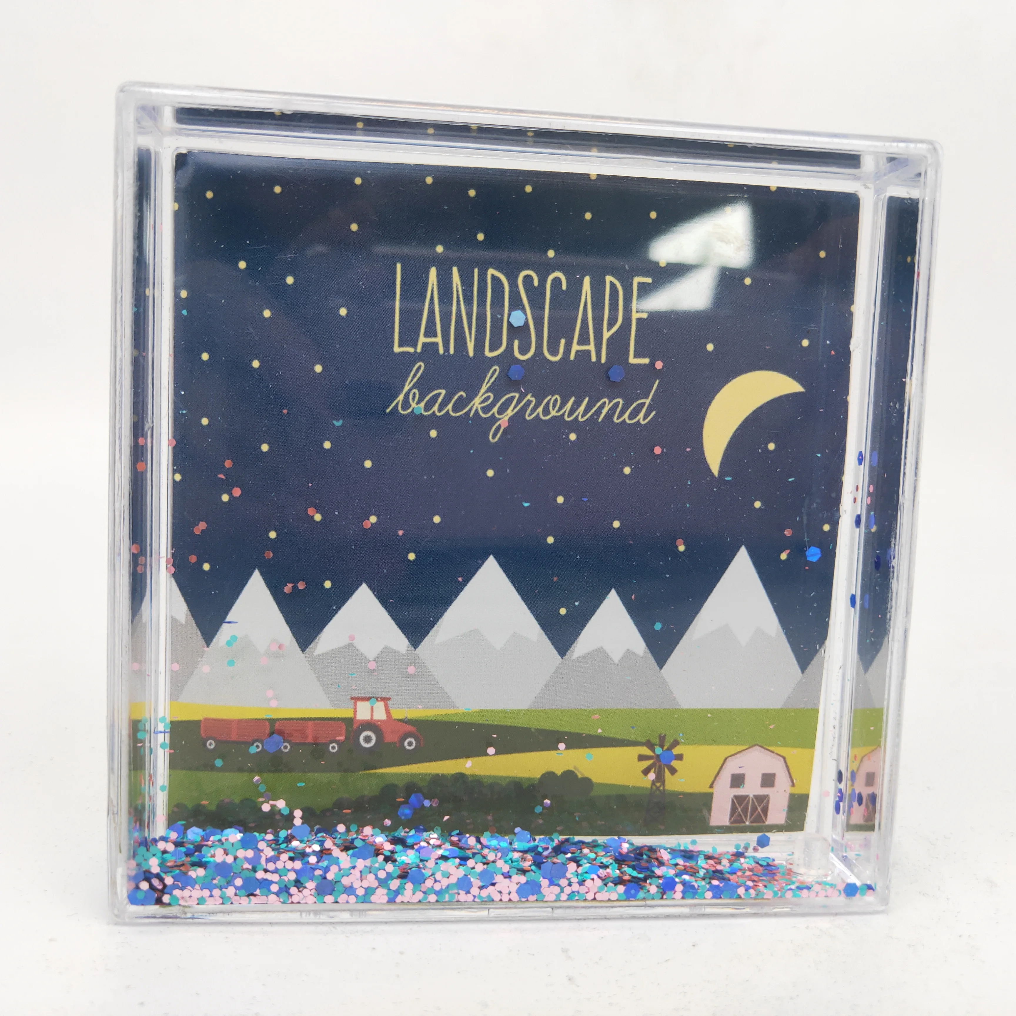 Christmas picture clear 4x4 water snow globe photo frame