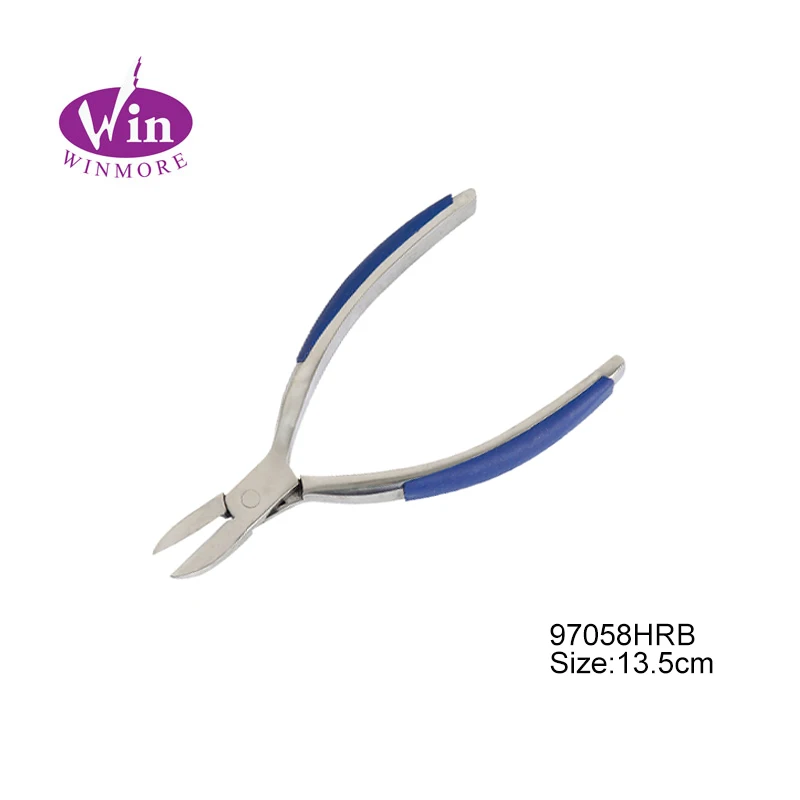 nail pedicure nipper stainless steel inside spring rubber handle pedicure cutter