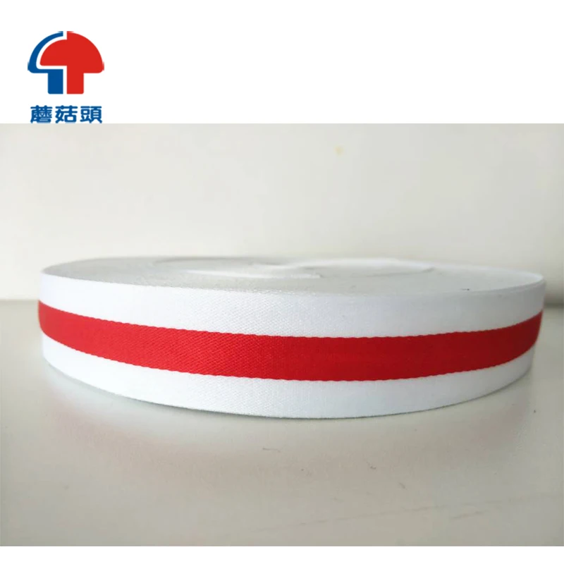Hot sale black red white fabric nylon webbing polyester stripe ribbon