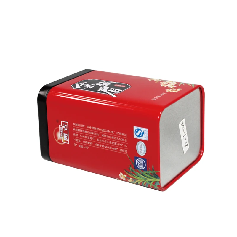 Square Tea Tin With Emboss On The Cover Embossed Tin Containers