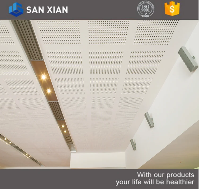 
Acoustic decorative fireproof perforated suspended plasterboard 