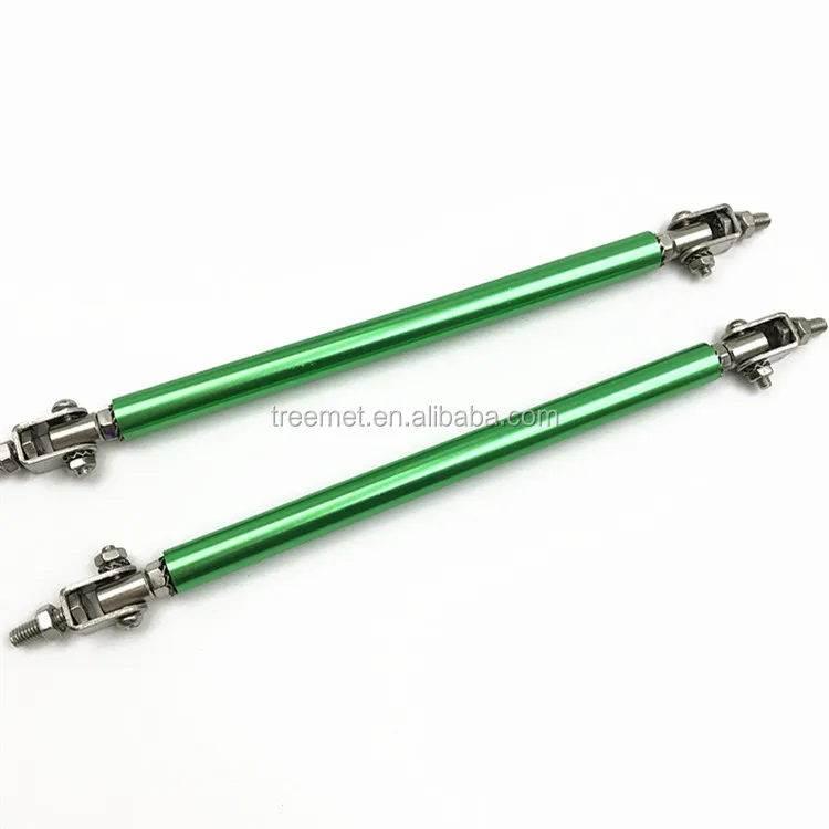 Adjustable Bumper Splitter Lip Spoiler Strut Support Rod Tie Bar BLACK