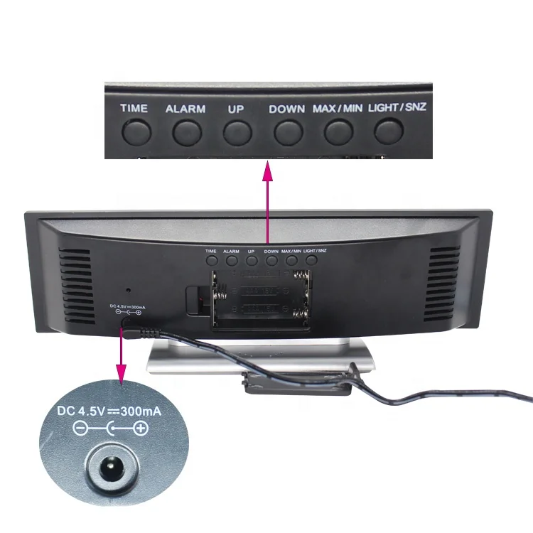 Large LED Digital Display Table Electronic Wireless Indoor Outdoor Thermometer Weather Station Alarm Clock