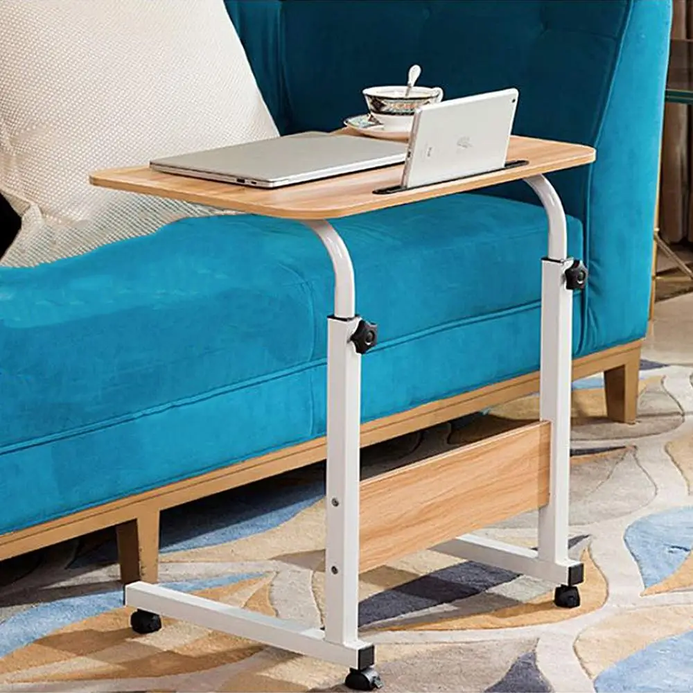 Adjustable Height Laptop Desk Table Stand, Over Bed Side Table with Wheels