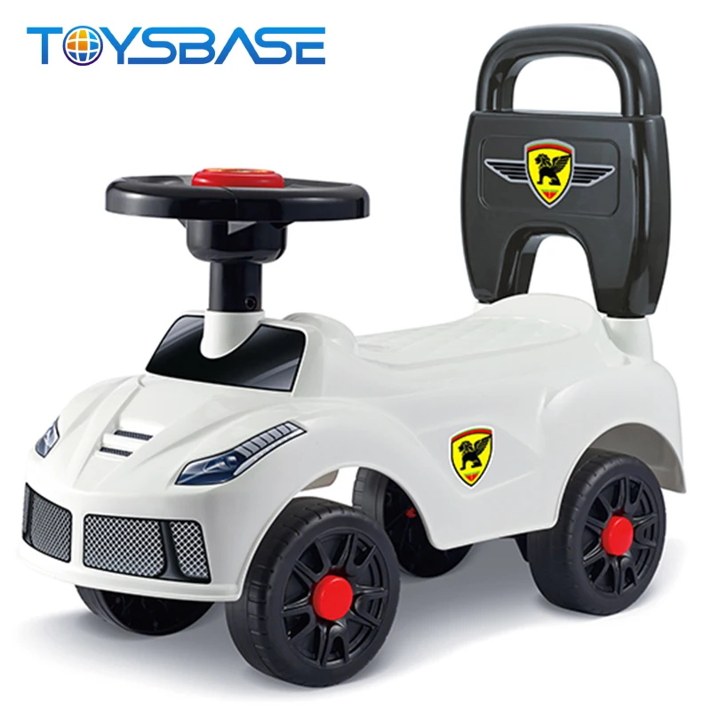 Hot Cartoon Baby Carriage With Backrest Plastic Ride On Toys