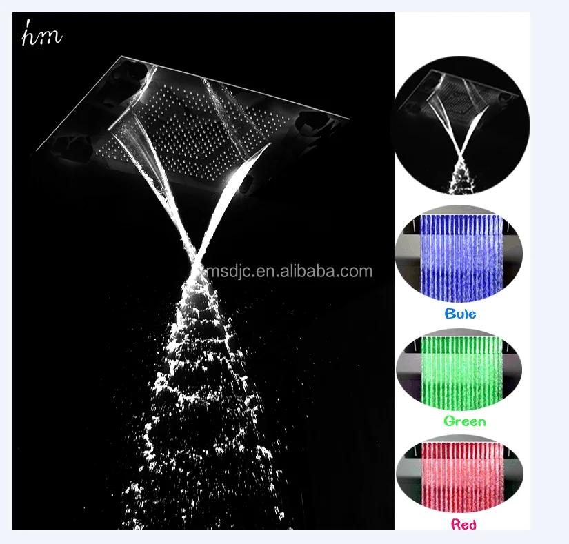 
Встраиваемый потолочный Встраиваемый светодиодный смеситель для душа «Водопад» 360*500 мм 