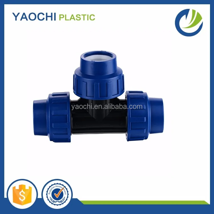 plastic quick connect water fittings irrigation tee pipe