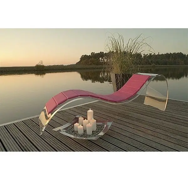 Oem Design Acrylic Chaise Lounge Chair For Loft Plastic Glass Wedding Chairs