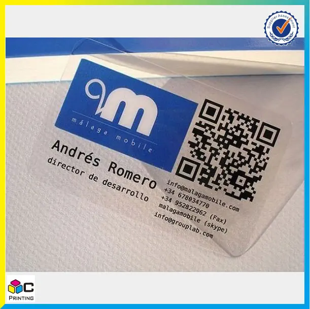 Hot sale cheap custom plastic clear transparent print business pvc cards