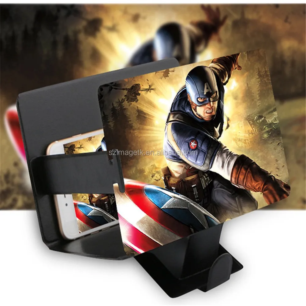 Newest Type 3D Mobile phone screen magnifier folding portable phone stand