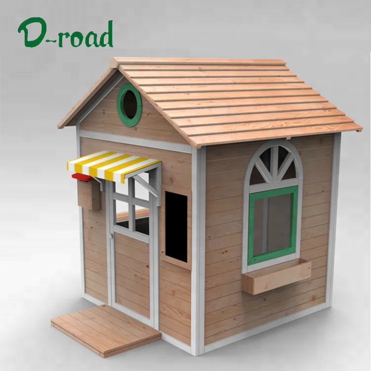 Kids Outdoor Wooden Colorful Playhouse Cubby Wood With Windowsill and Lockable