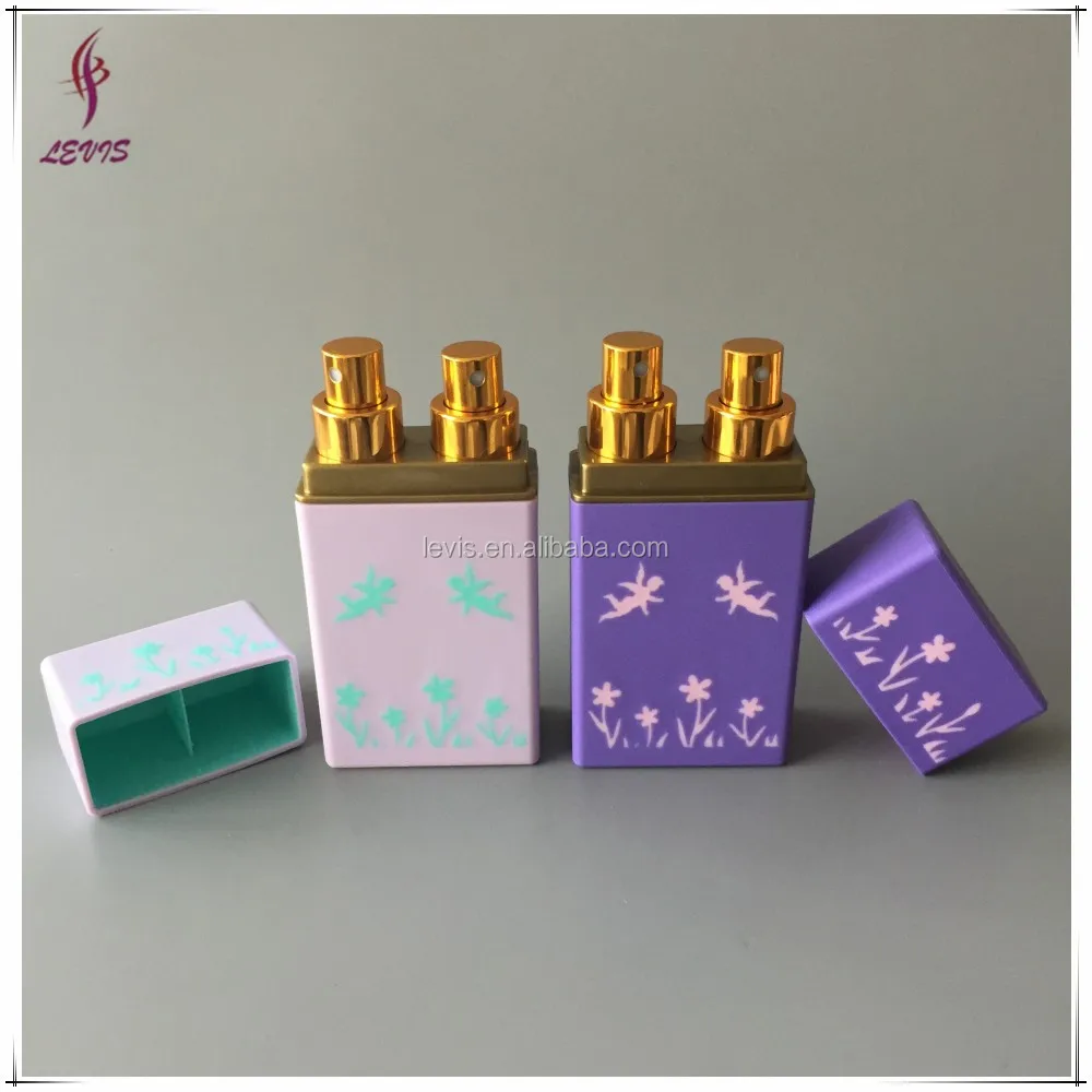 New design fancy perfume plastic dual chamber spray bottle