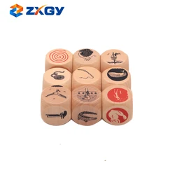 Factory Unfinished Wooden Craft Dice With Custom Logo