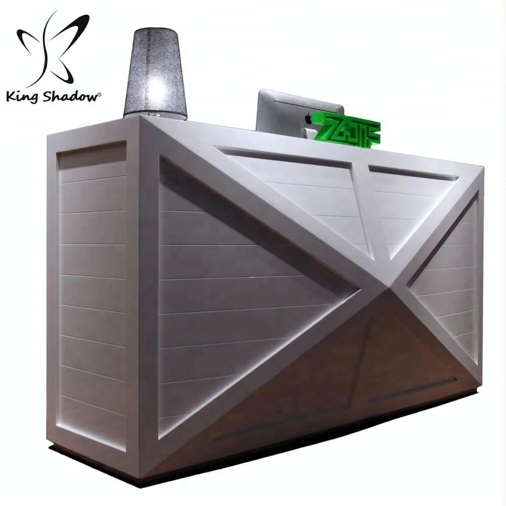 Luxury reception desk front counter height black chair commercial reception desks for beauty salon
