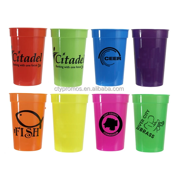 10oz 16oz 22oz 32oz Plastic Smooth Stadium Cup Disposable Plastic Drinking Cup