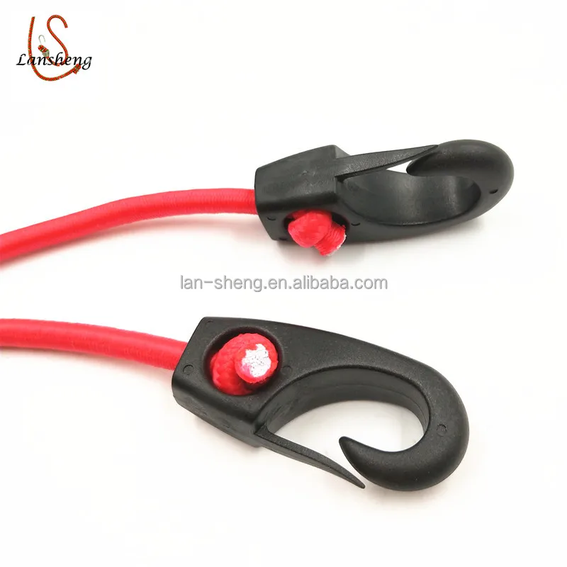 6mm wholesale elastic bungee cord with plastic hook motorboat