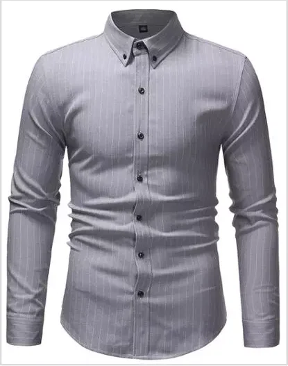 Повседневные модные мужские рубашки из 100% хлопка с длинным рукавом и принтом