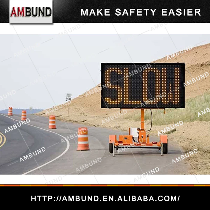 Mobile Informative LED Solar Traffic Warning Signs Variable Message Signs screen Trailer Traffic Signal