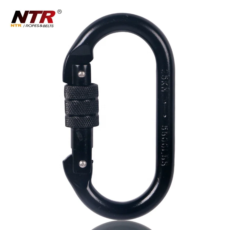 Screw lock rock climbing carabiner steel