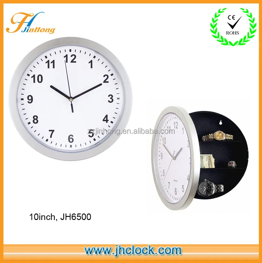 plastic hidden safe wall clock 10ich for SECRET STASH JEWELLERY MONEY