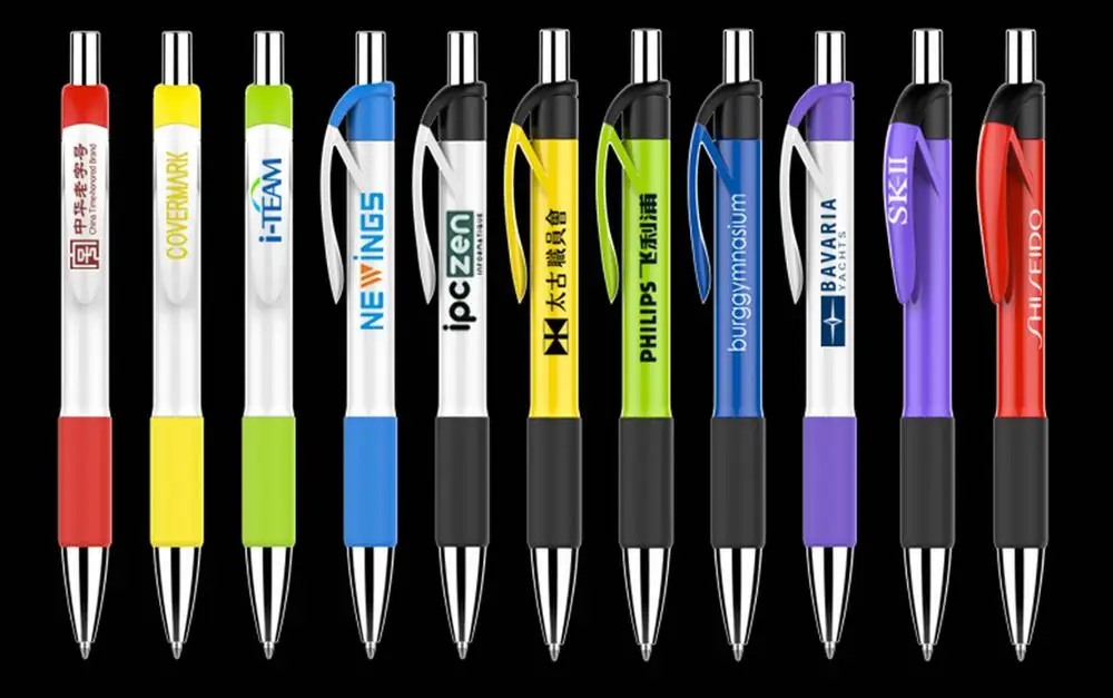 al por mayor Printed company names Advertising customized quality biro promotional pens with custom logo Printed