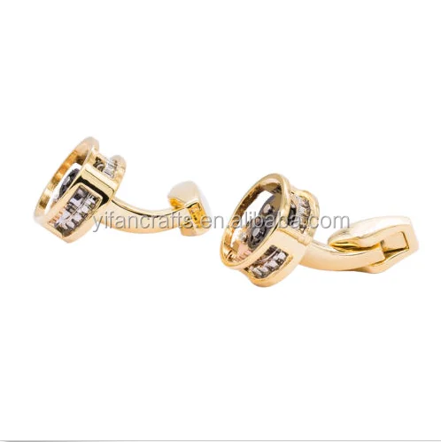 Золотистые круглые запонки, медные запонки в стиле стимпанк, мужская деловая рубашка