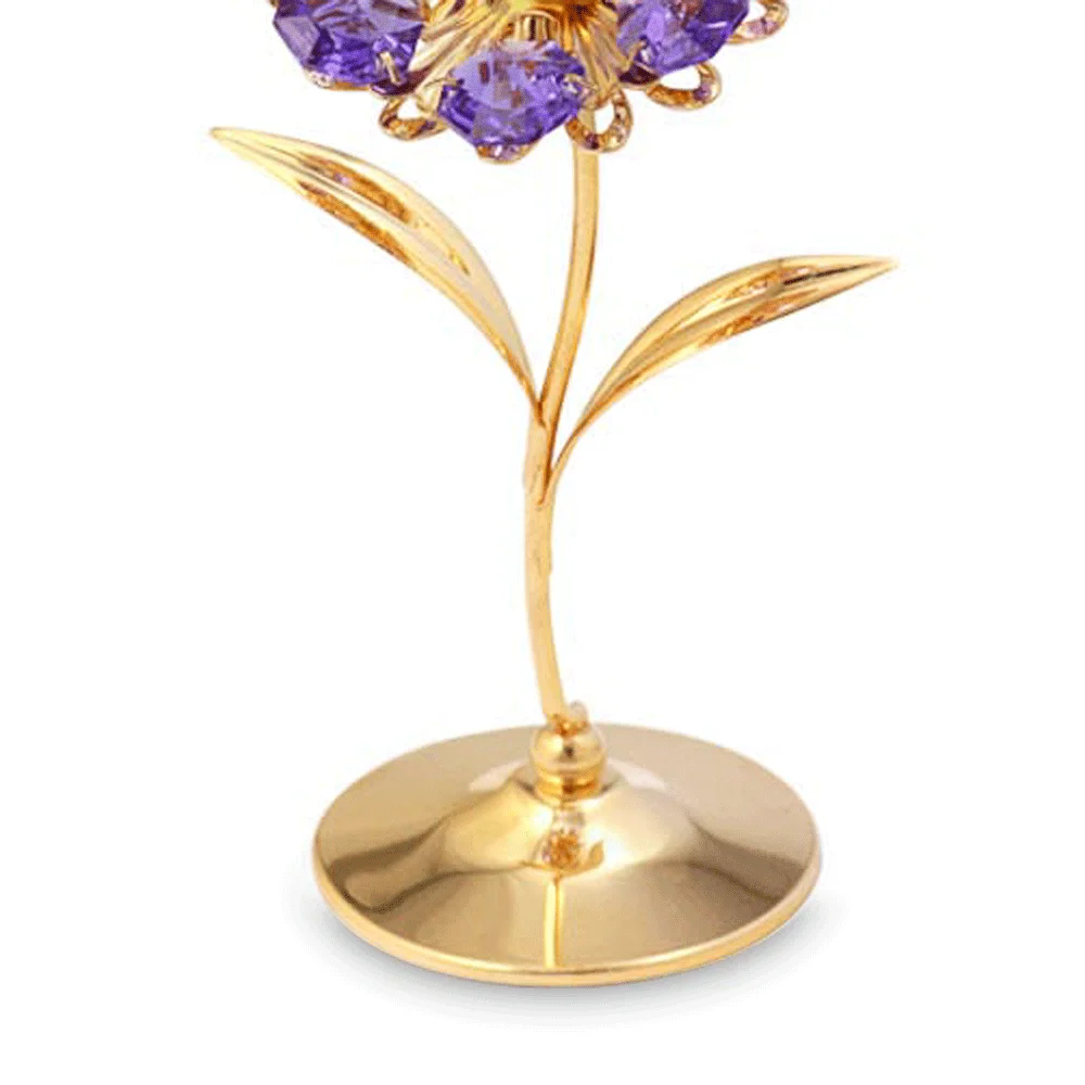 Crystocraft 24k Gold Plated Brilliant Cut Crystals Sunflower Birthday Present for Mom Best Mother Gift