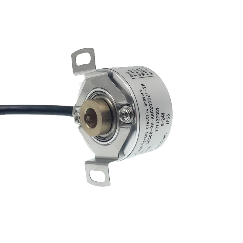 mini rotary encoder thickness 21mm hollow shaft 8mm half empty type incremental rotary encoder patented product