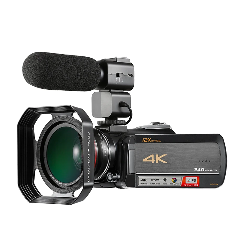 Winait Wifi 4K Digital Video Camera, Home Use 3.0' Touch Display Digital 4K Camcorder