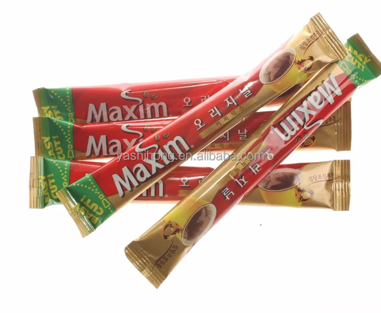 custom print Instant Coffee powder sachet plastic wrapping roll film by automatic machine