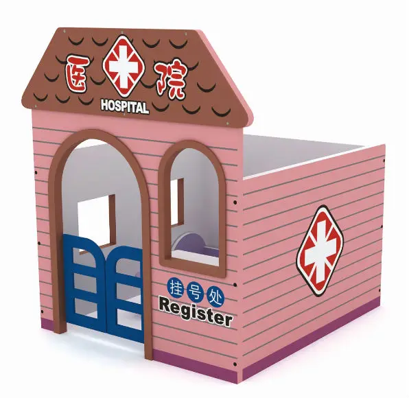 Cute kids mini cardboard playhouse/outdoor small dollhouse diy/beautiful preschool garden play house QX-204B