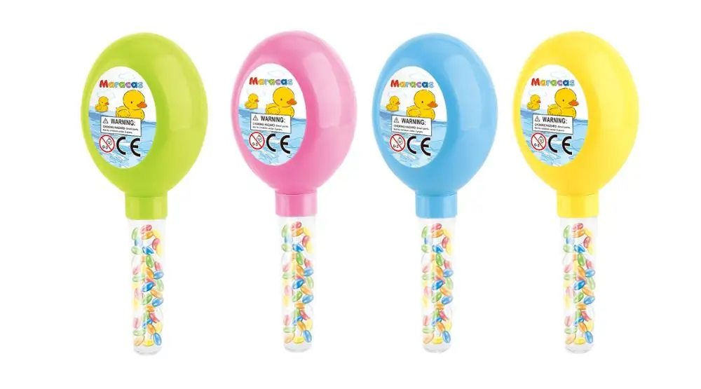 
Haccp Certificate Baby Maracas Musical Instrument Confectionery Candy Toys with Pressed Candy 