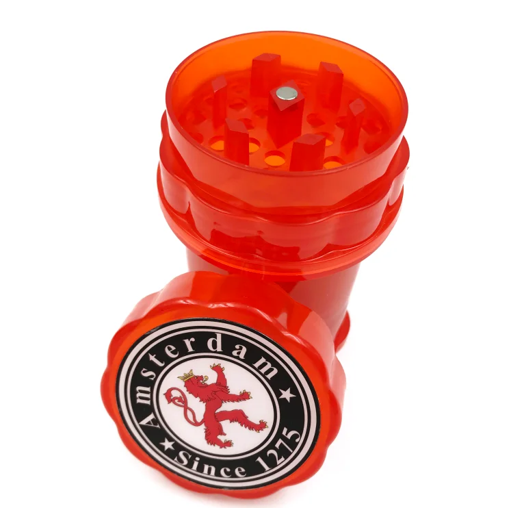 
Hot selling 60mm 4 Parts Custom Plastic Herb Tobacco Grinder 