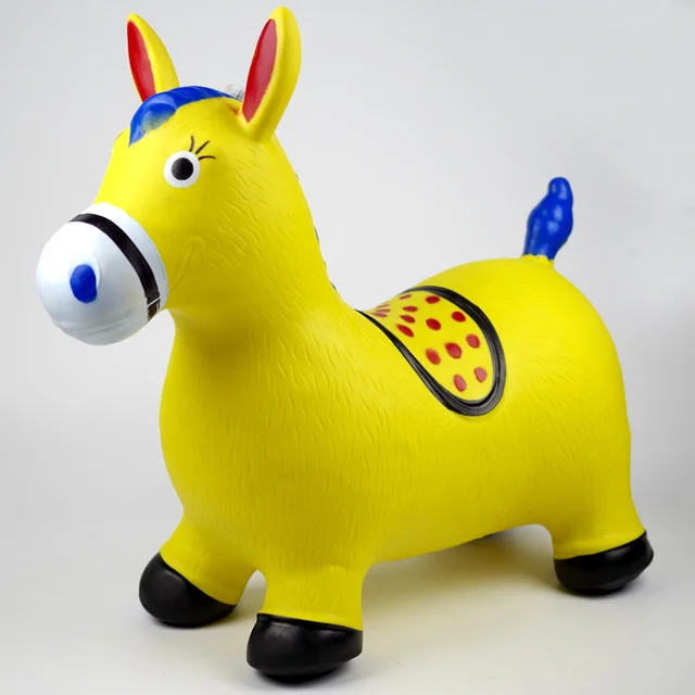 Jumping animal toy PVC inflatable bouncing horse with music and paint normal hopping animal