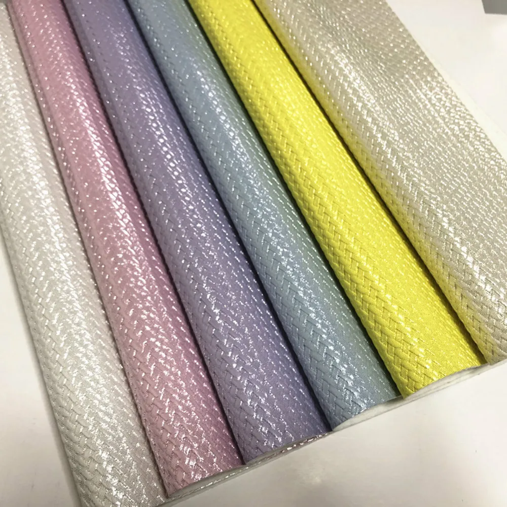 2019 new design plain colors weave embossed artificial synthetic leather forr sandal