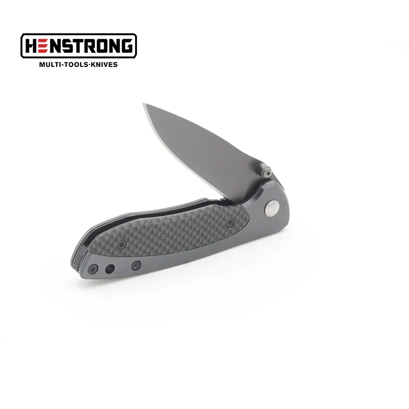 Titanium Pocket Knife with Carbon Fiber Drop Point Blade Stainless Steel EDC Foldable Camping Knife Customizable OEM Support