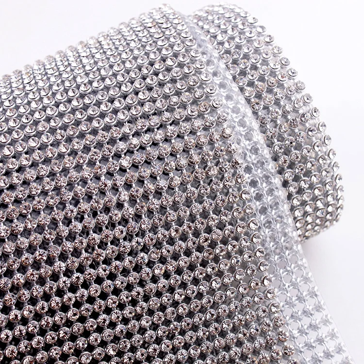 YALI Bling Bling Crystal AB Rhinestone Mesh Fabric For Shoes