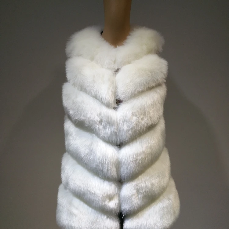 Fashion white black green faux fur vest for autumn winter