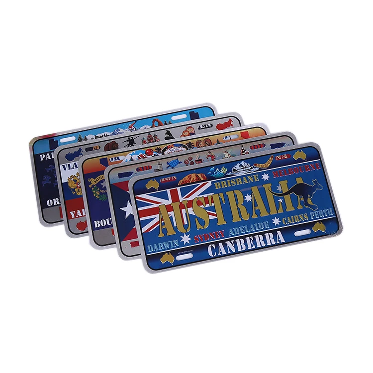 High quality souvenir country flag personality license car number plate designs