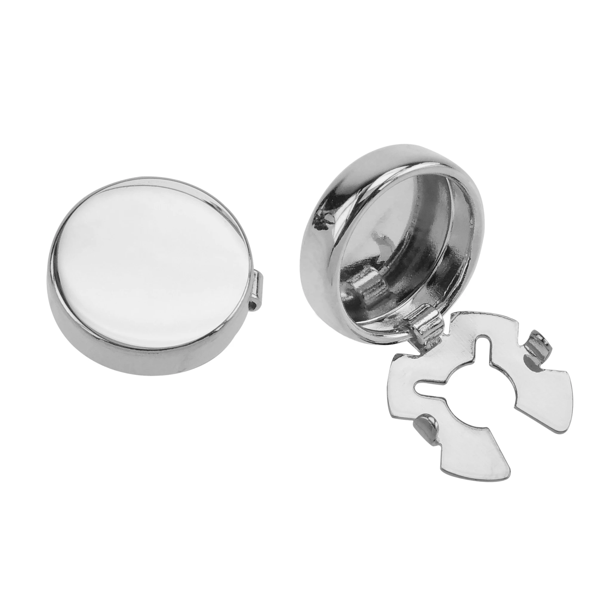 
15mm Silver Blank Custom Mens Brass Button Cover 