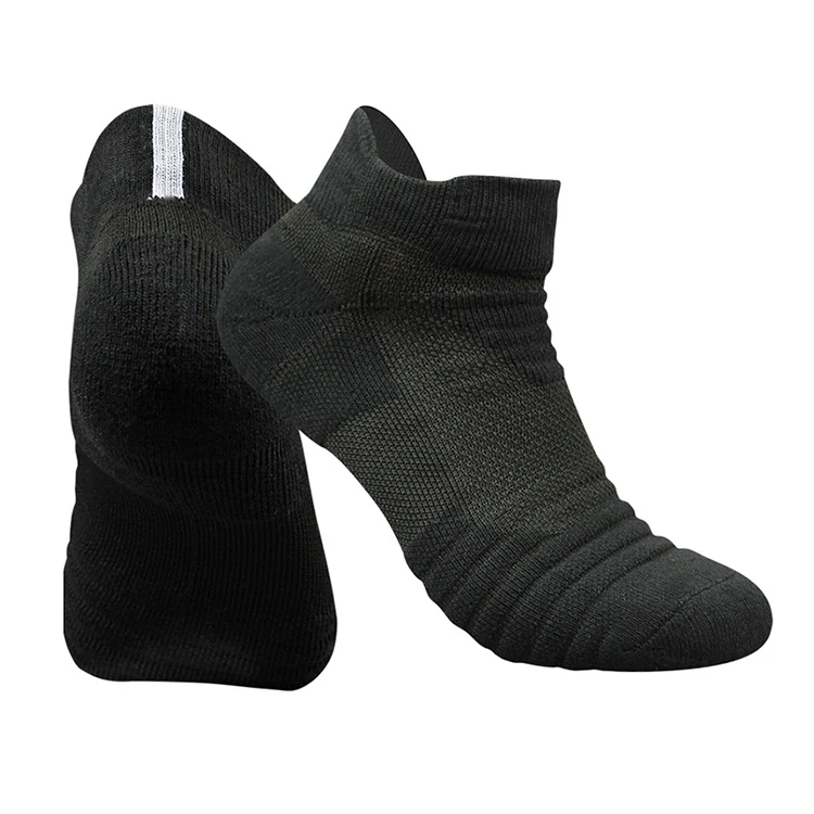Lrtou Custom Low Cut Cotton Mens Athletic Thermal Sox Sport Cushion Running Half Terry Boat Ankle Towel Socks For Men