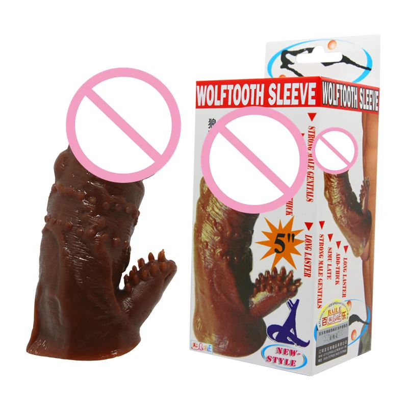 Brown Penis Sleeve Penis Extender Cock Sheath Sleeve