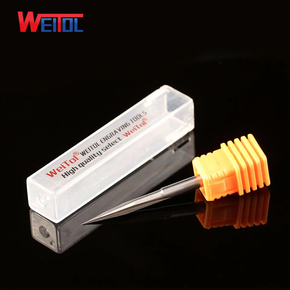 4mm V shape Double flute straight engraving bits taper end milling cutter