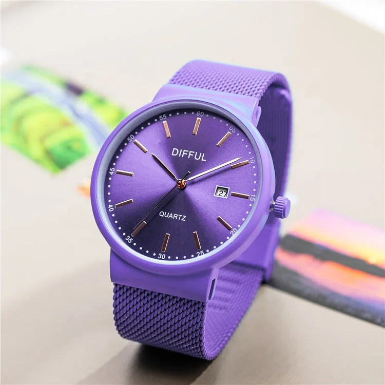 
New design fashion mesh stainless steel oem luxury reloj japan movt watch custom logo 