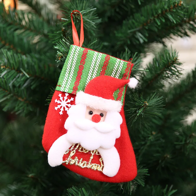 
Wholesale cheap felt hang christmas stocking mini small 3d lovely funny christmas socks 