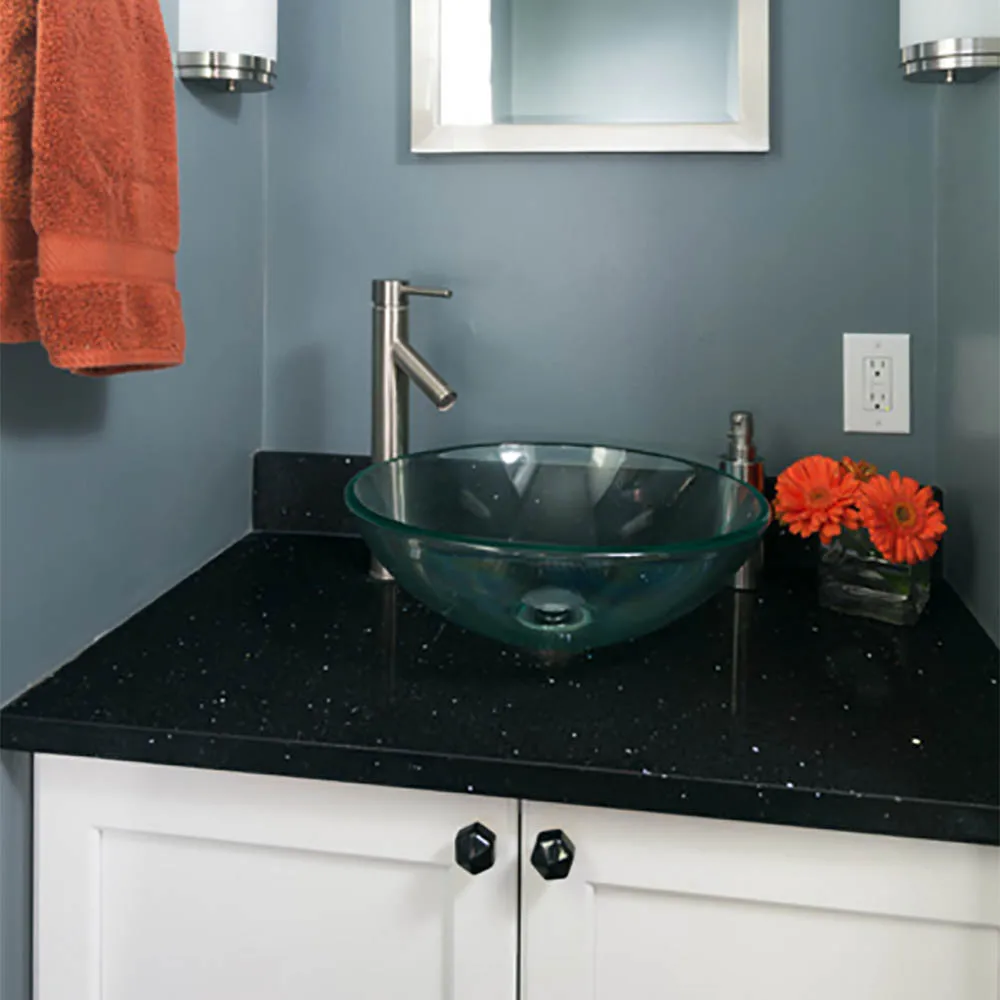 Black Galaxy Artificial Quartz Stone Countertop