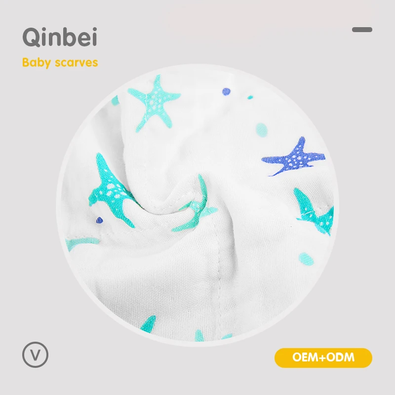 
Wholesale the saliva gauze towel 100% Cotton Muslin Custom Printed handkerchief for baby muslin squares handkerchief 